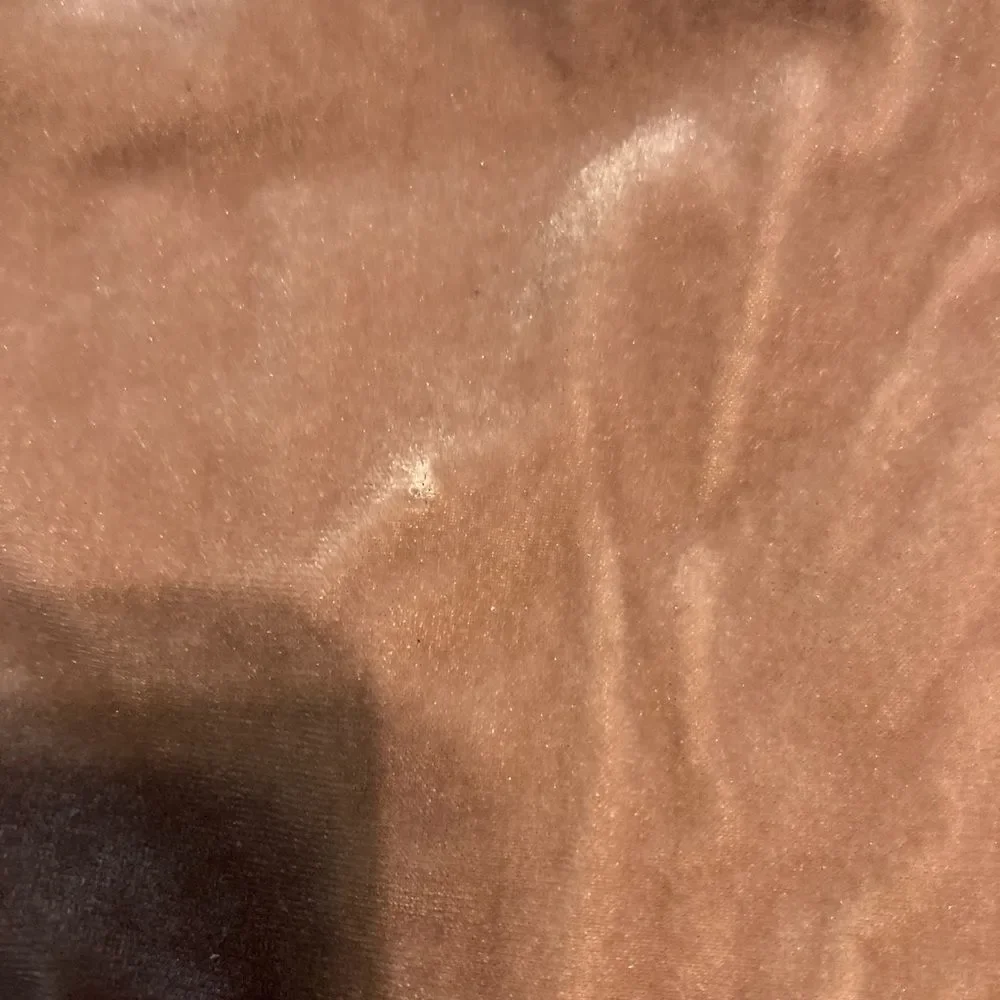 Alfani Rose Gold Velvet Sheer Bottom Blouse - Picture 2 of 5